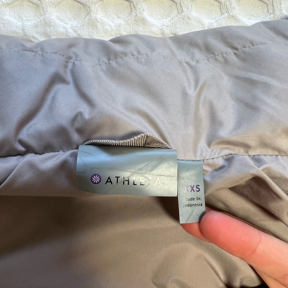Athleta Gray Taupe Goose Down Quilted Vest - Picture 8 of 15
